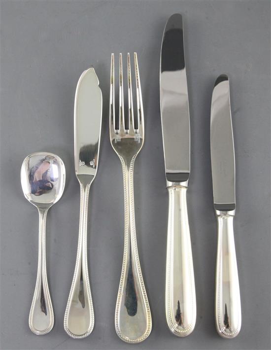 A canteen of Christofle silver plated Majestic pattern cutlery for twelve,